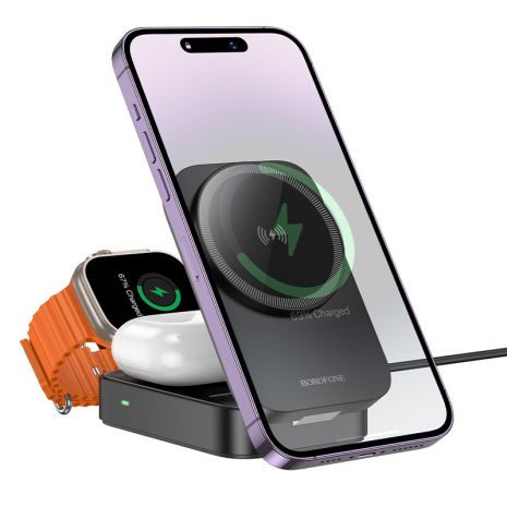 Беспроводная Зарядка 3-in-1 Borofone BQ38 для iWatch Черный Беспроводная Зарядка 3-in-1 Borofone BQ38 для iWatch Черный