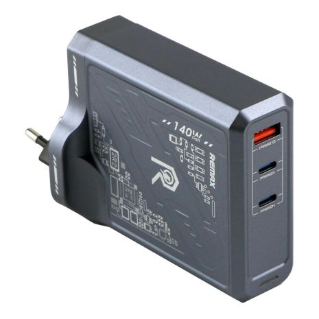 Сірий зарядний пристрій Remax RP-U106 140W 2C+1A GaN Сірий зарядний пристрій Remax RP-U106 140W 2C+1A GaN