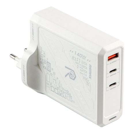 Сетевое Зарядное Устройство Remax RP-U106 140W 2C+1A GaN Белого Цвета