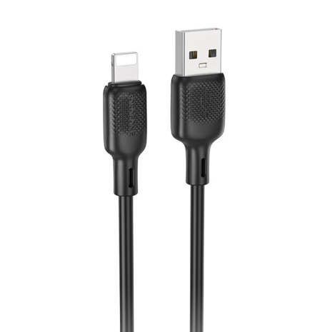 USB Borofone BX113 Silicone Lightning 2.4A 3m Black