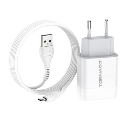 Зарядное устройство 2in1 Tornado TD-16 2USB Type-C White