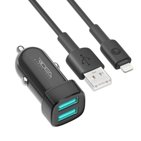 Авто Зарядное Устройство Ridea RCC-21312 Grand Lightning 2USB 2.4 A Черный