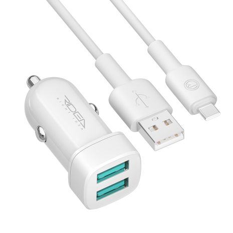 Автомобильное зарядное устройство Ridea RCC-21212 Grand Type-C 2USB 2.4 A Белый