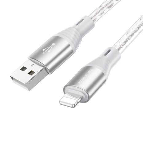 Кабель Borofone BX96 USB to Lightning 1m серый