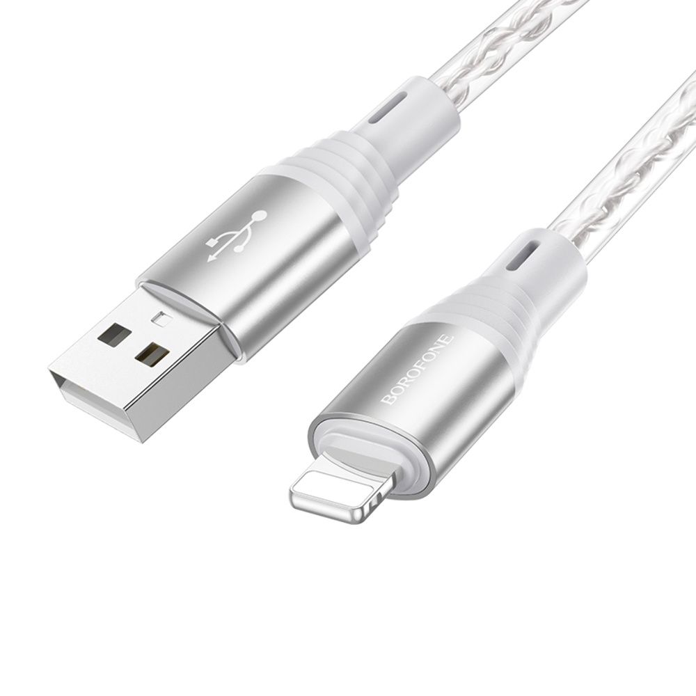 Кабель Borofone BX96 USB to Lightning 1m серый Кабель Borofone BX96 USB to Lightning 1m серый