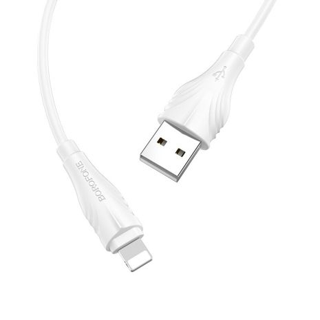 Белый кабель Borofone BX18 USB to Lightning 1m