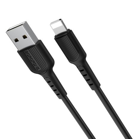 Кабель Borofone BX16 USB to Lightning 1m черный Кабель Borofone BX16 USB to Lightning 1m черный