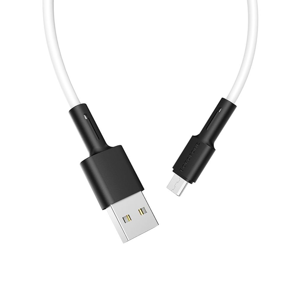 Белый кабель Borofone BX31 USB to MicroUSB 1m Белый кабель Borofone BX31 USB to MicroUSB 1m