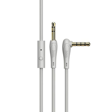 Кабель AUX HOCO UPA15 + Мікрофон 2 pin (1М) (серый)