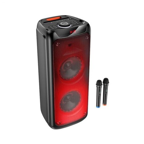 Акустическая система караоке HOCO Flame light BT speaker DS53 | BT5.0, TWS, TF/USB/AUX, 40Wx2 (120W Max), 3H, 2mic, remote | black