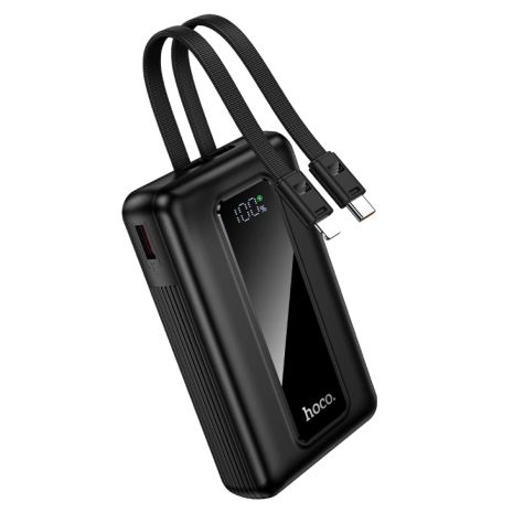 Повербанк HOCO J162A Full power 22.5W+PD20W fully compatible power bank with two cables(20000mAh) Black