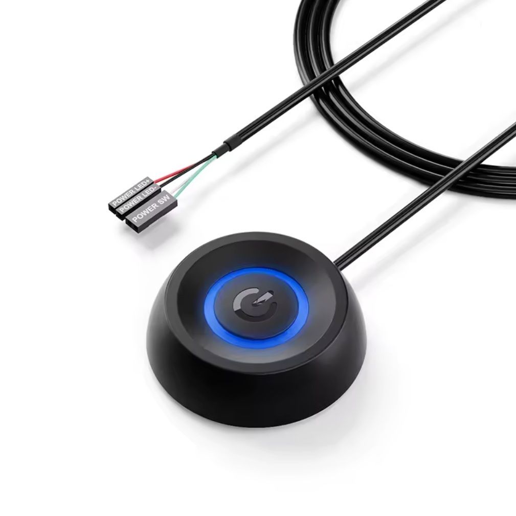 Выносная кнопка включения ПК TEUCER X3-BK с LED подсветкой, JFP1 Power switch interface 1.8m black Выносная кнопка включения ПК TEUCER X3-BK с LED подсветкой, JFP1 Power switch interface 1.8m black