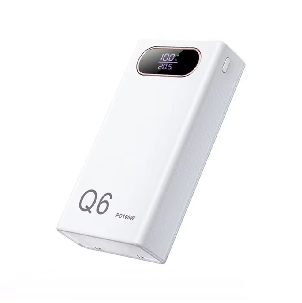 Корпус DIY Q6 под АКБ 6х21700 100W PD (20V/5A Max) 2xType-C 2xUSB-A WHITE Корпус DIY Q6 под АКБ 6х21700 100W PD (20V/5A Max) 2xType-C 2xUSB-A WHITE