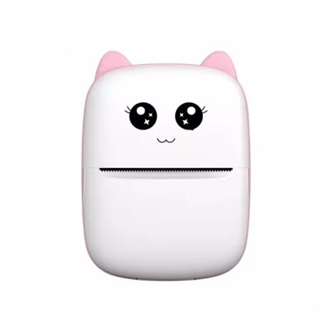 Мини-термопринтер Mini CAT BT универсальный (100x77mm) фотопленка 50mm 1200mAh Type-C Android/iOS Pink