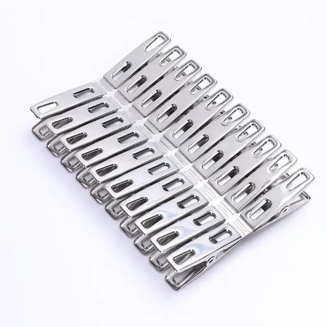 Прищепки универсальные 10*45мм из нержавеющей стали плоский зажим набор 20шт Silver