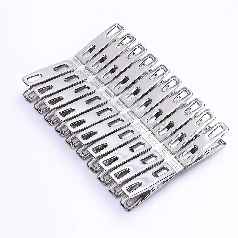 Прищепки универсальные 10*45мм из нержавеющей стали плоский зажим набор 20шт Silver Прищепки универсальные 10*45мм из нержавеющей стали плоский зажим набор 20шт Silver