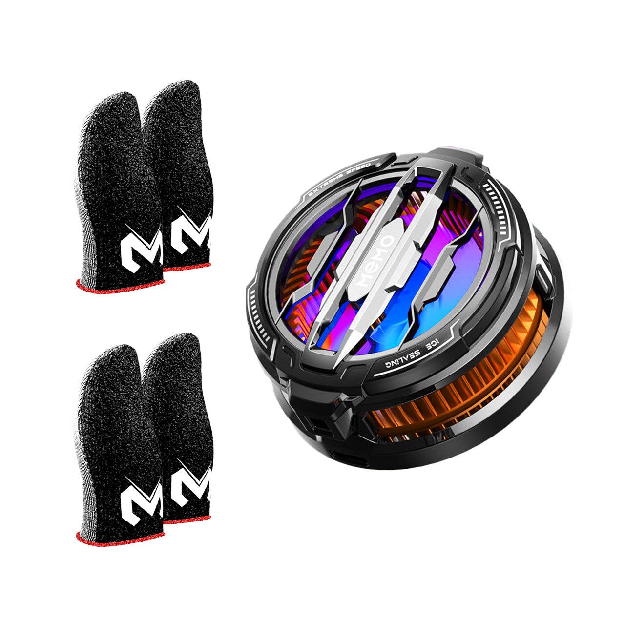 Кулер для телефона MEMO CX07 полупроводниковый эффект Пельте с магнитным и клипсовым креплением для смартфона + игровые напальчники (2 пары) Кулер для телефона MEMO CX07 полупроводниковый эффект Пельте с магнитным и клипсовым креплением для смартфона + игровые напальчники (2 пары)