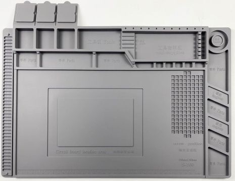 Антистатический термостойкий коврик Kaisi S-160 для ремонта техники / пайки 300x450 мм Grey