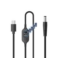 Кабель живлення Type-C to DC 5.5x2.1-2.5mm 140W 5A з регульованою напругою 5V/9V/12V/15V/20V/28V для ноутбука, роутера (Без перехідників) Black