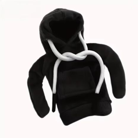Чехол "мини-худи" для рычага КПП автомобиля универсальный 130mm Black-White