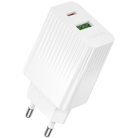 Сетевое Зарядное Устройство Borofone BAS76A 1USB-C/1USB PD/QC 30W Белый