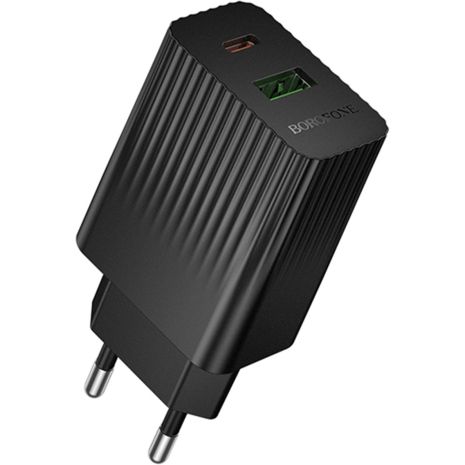 Сетевое Зарядное Устройство Borofone BAS76A 1USB-C/1USB PD/QC 30W Черный
