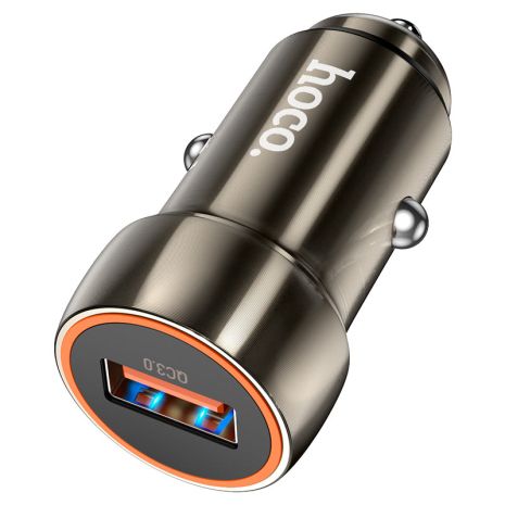 Авто Зарядное Устройство Hoco Z46 18W QC3.0 Металлически-серый