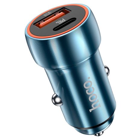Авто Зарядное Устройство Hoco Z46A PD20W+QC3.0 Сапфирово-синий