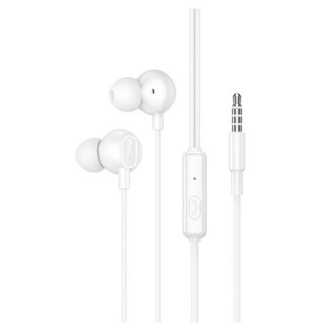 Наушники проводные Hoco M117 вакуумные Jack 3.5 с микрофоном white