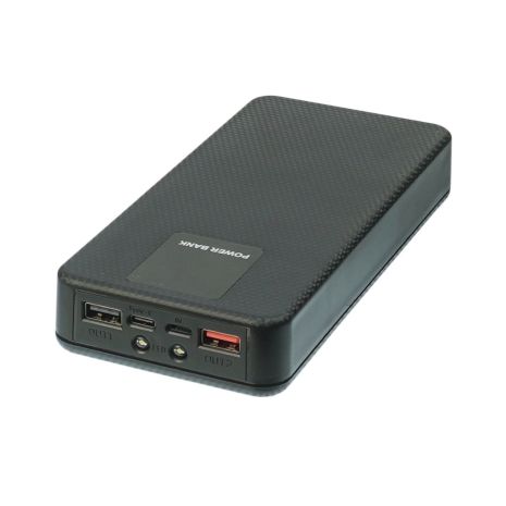 Корпус Multi-powerbank ET6, под элементы 18650 до 6 шт, 22.5W, с фонарем, черный