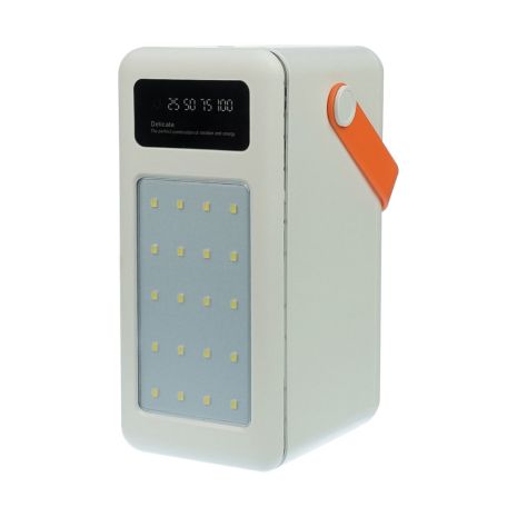 Корпус Multi-powerbank S35, под элементы 18650 до 35 шт, 22.5W, с фонарем, белый