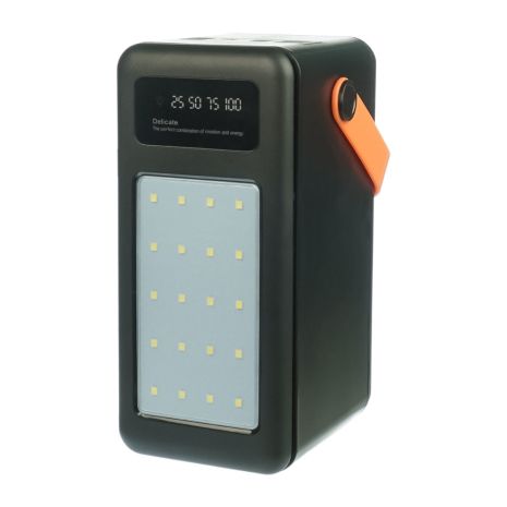 Корпус Multi-powerbank S35, под элементы 18650 до 35 шт, 22.5W, с фонарем, черный