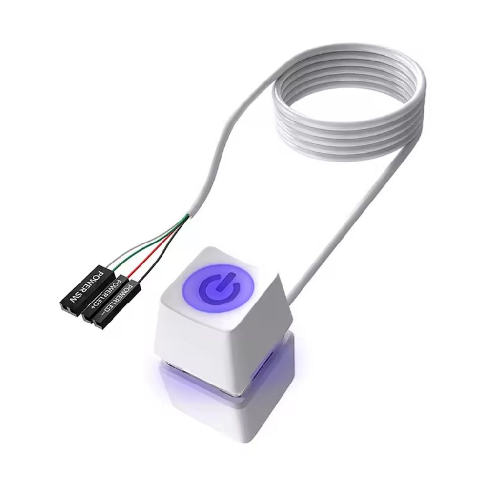 Виносна кнопка включення ПК NNBILI з LED підсвічуванням, JFP1 Power switch interface (KW1) 2m White Виносна кнопка включення ПК NNBILI з LED підсвічуванням, JFP1 Power switch interface (KW1) 2m White