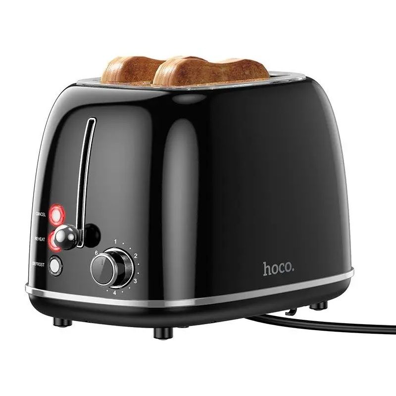 Тостер HOCO Kitchen retro toaster HJD11A |850W, 38mm slot, 6 levels| black Тостер HOCO Kitchen retro toaster HJD11A |850W, 38mm slot, 6 levels| black