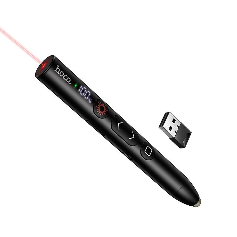 Умная указка HOCO Touch screen writing page turning pen GM203 |2.4G, 200m, LED Display, Type-C| black Умная указка HOCO Touch screen writing page turning pen GM203 |2.4G, 200m, LED Display, Type-C| black