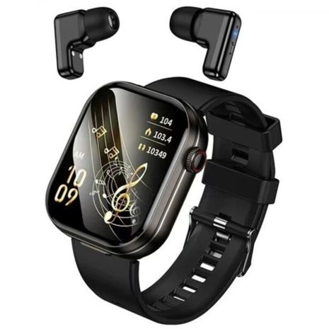Смарт часы Hoco DYD05 2в1 с TWS гарнитурой и функцией звонка black Смарт часы Hoco DYD05 2в1 с TWS гарнитурой и функцией звонка black