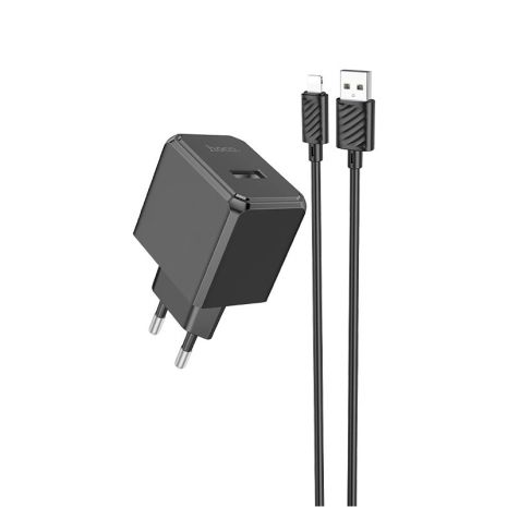 Сетевое зарядное устройство Hoco CS11A USB черное + кабель USB to Lightning Сетевое зарядное устройство Hoco CS11A USB черное + кабель USB to Lightning