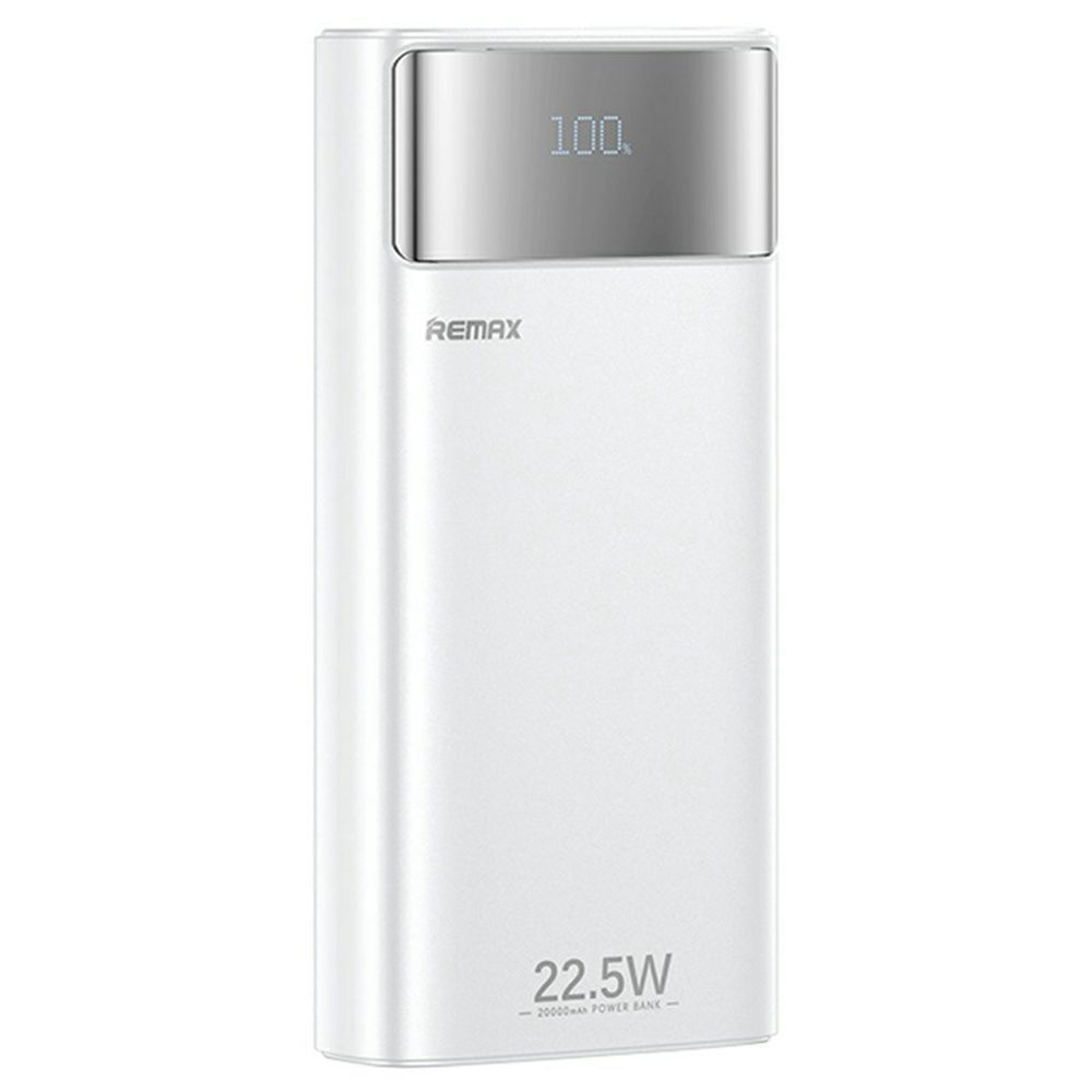 Power bank Remax FC-12 20000mAh 22.5W PD+QC + кабель Type-C/ Lightning, с фонариком, белый Power bank Remax FC-12 20000mAh 22.5W PD+QC + кабель Type-C/ Lightning, с фонариком, белый