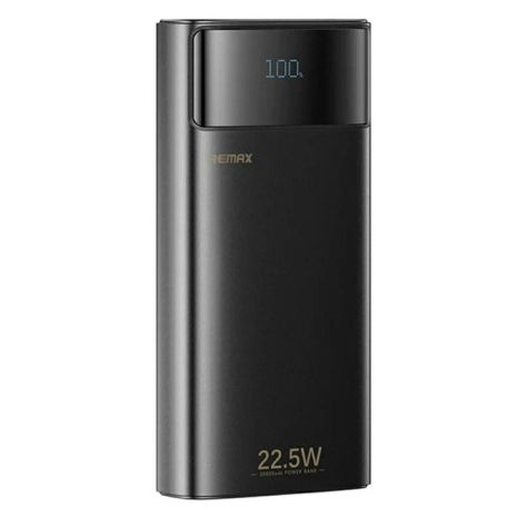 Power bank Remax FC-12 20000mAh 22.5W PD+QC + кабель Type-C/ Lightning, с фонариком, чёрный