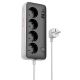Подовжувач HOCO AC22 Sunlight 4-bit desktop socket (1.5M) | 3USB/1Type-C, 30W/3A, PD/QC| black