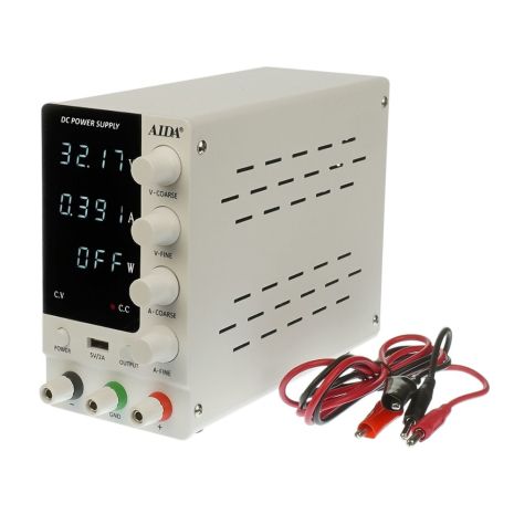 Блок питания лабораторный Aida AD-3010W, 30V 10A, импульсный, с цифровой индикацией (V/A/W), USB 5V/2A Блок питания лабораторный Aida AD-3010W, 30V 10A, импульсный, с цифровой индикацией (V/A/W), USB 5V/2A