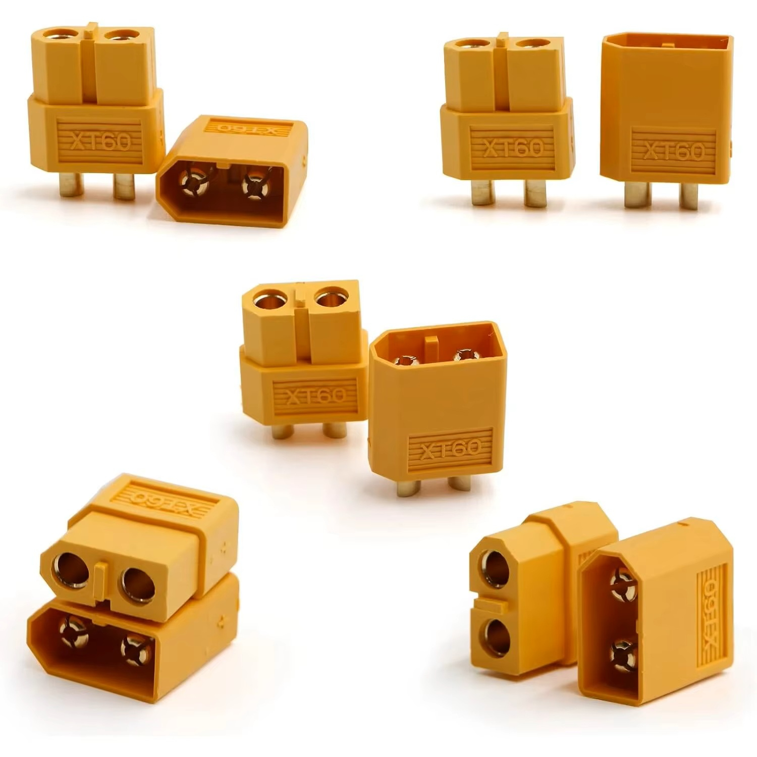 Набір конекторів XT60-Male + XT60-Female комплект 5шт Yellow Набір конекторів XT60-Male + XT60-Female комплект 5шт Yellow
