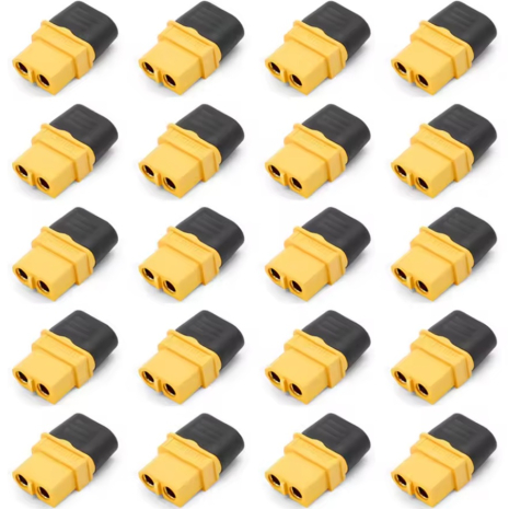 Коннектор XT60H-F 60А Female с колпачком комплект 20шт Yellow-Black