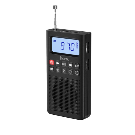 Портативный радиоприемник HOCO Portable radio HI51 |BT5.3/TF/FM/AM/AUX, 2.5-3.5h| black