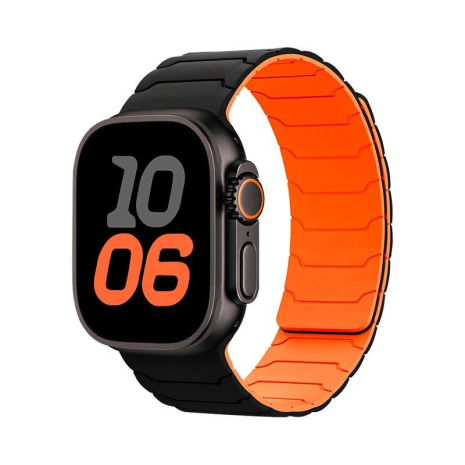 Ремешок HOCO iWatch Flexible series magnetic silicone strap WA39 (38/40/41/42mm) black-orange