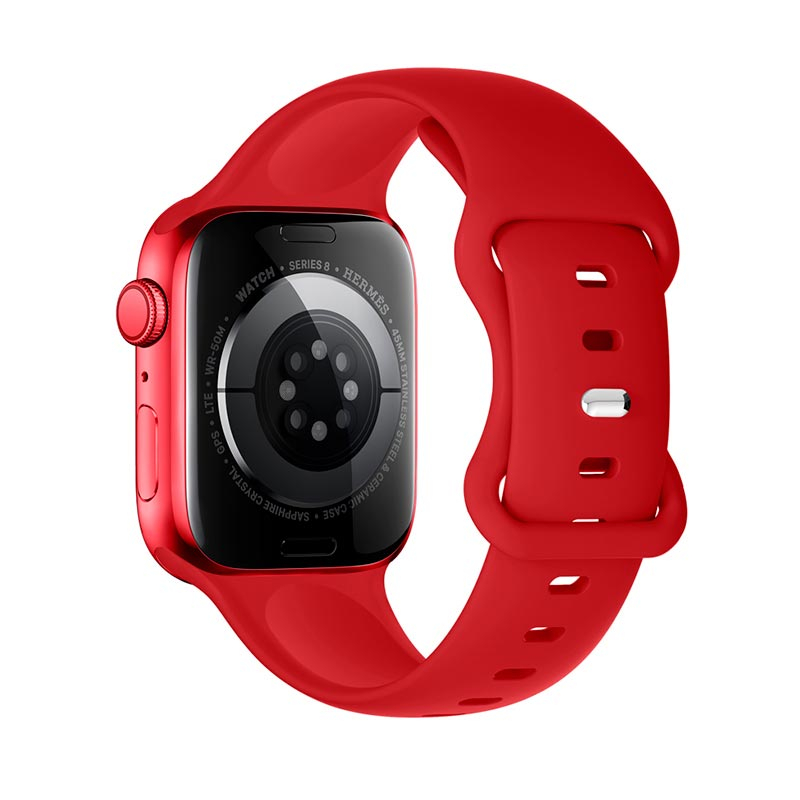 Ремінець HOCO iWatch WA15 Flexible series 8-character buckle solid color silicone strap (42/44/45/49mm) Big Red Ремінець HOCO iWatch WA15 Flexible series 8-character buckle solid color silicone strap (42/44/45/49mm) Big Red