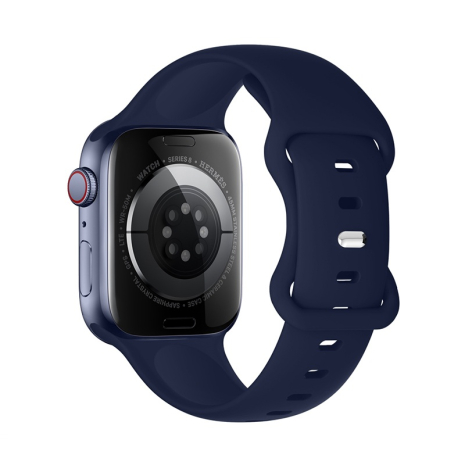 Ремешок HOCO iWatch WA15 Flexible series 8-character buckle solid color silicone strap (42/44/45/49mm) midnight blue
