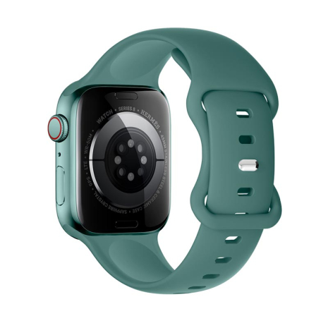 Ремешок HOCO iWatch WA15 Flexible series 8-character buckle solid color silicone strap (42/44/45/49mm) Pine Green