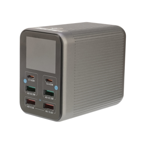 Зарядная станция с индикацией параметров зарядки Relife Q4 72W (2 USB 5V 2.4А/ 2 USB QC 3A/ 1 Type C 45W/ 1 Type C 65W) Зарядная станция с индикацией параметров зарядки Relife Q4 72W (2 USB 5V 2.4А/ 2 USB QC 3A/ 1 Type C 45W/ 1 Type C 65W)