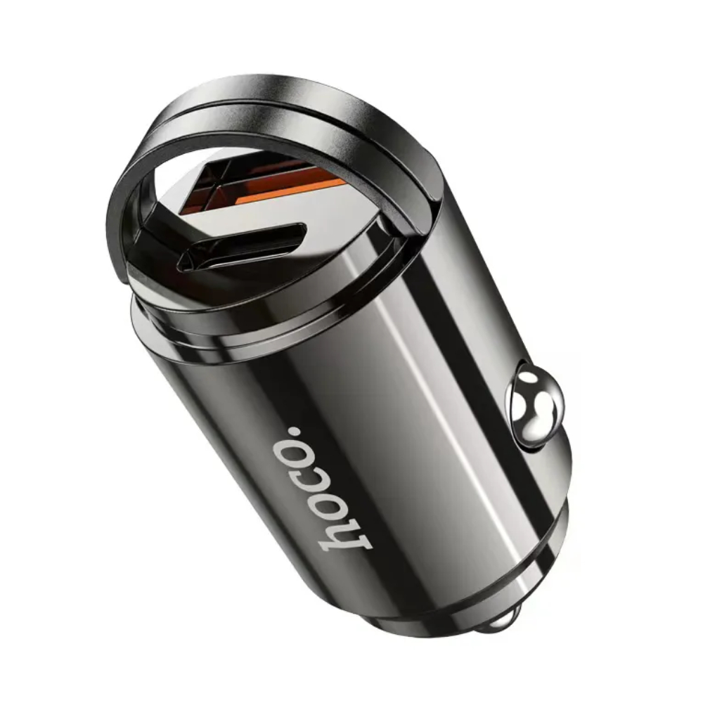 Автомобильное зарядное устройство Hoco DZ7 mini USB/ Type-C PD QC light metal gray Автомобильное зарядное устройство Hoco DZ7 mini USB/ Type-C PD QC light metal gray